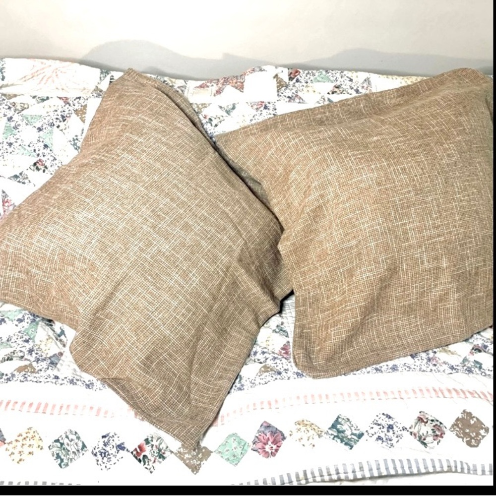 Pair vintage Kevin Textile tweed pillow shams